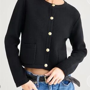 J Crew Black Cardigan with Gold Buttons